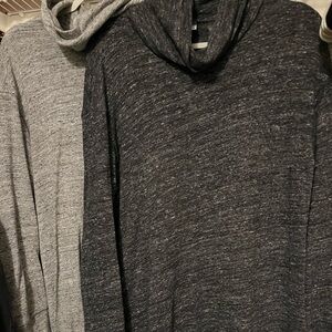 2 Excellent Condition Old Navy Turtleneck Maxi dresses size Medium Gray/Black